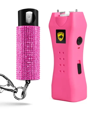 PEPPER SPRAY AND STUN GUN COMBO WITH RECHARGEABLE FLASHLIGHT